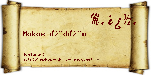 Mokos Ádám névjegykártya